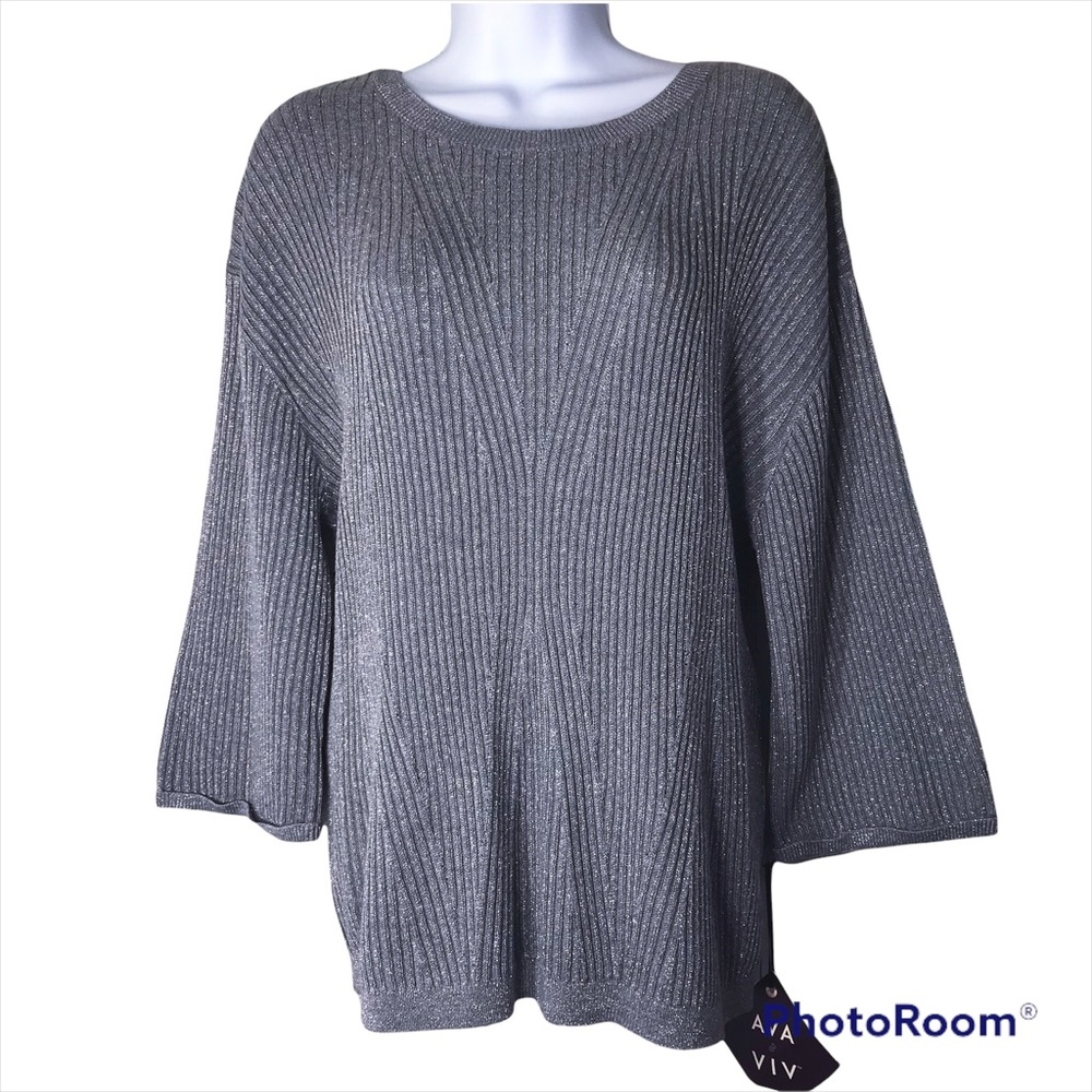 Ava & Viv Silver Pullover Sweater Size 14W (x)